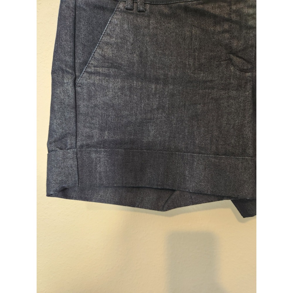 Express Womens Dark Rinse Denim Trouser Shorts Cuffed Pockets Mid-Rise Sz 6x4.5" - Picture 4 of 9